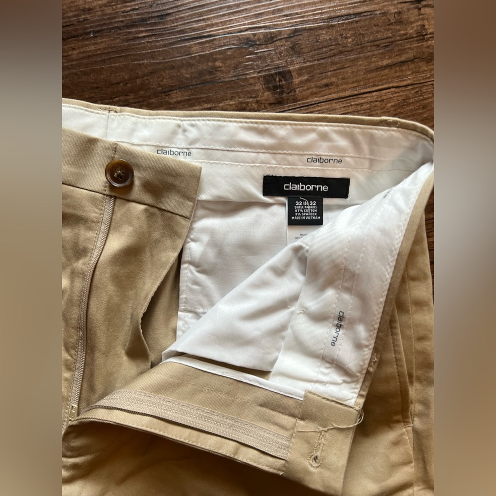 claiborne tan pants size 32